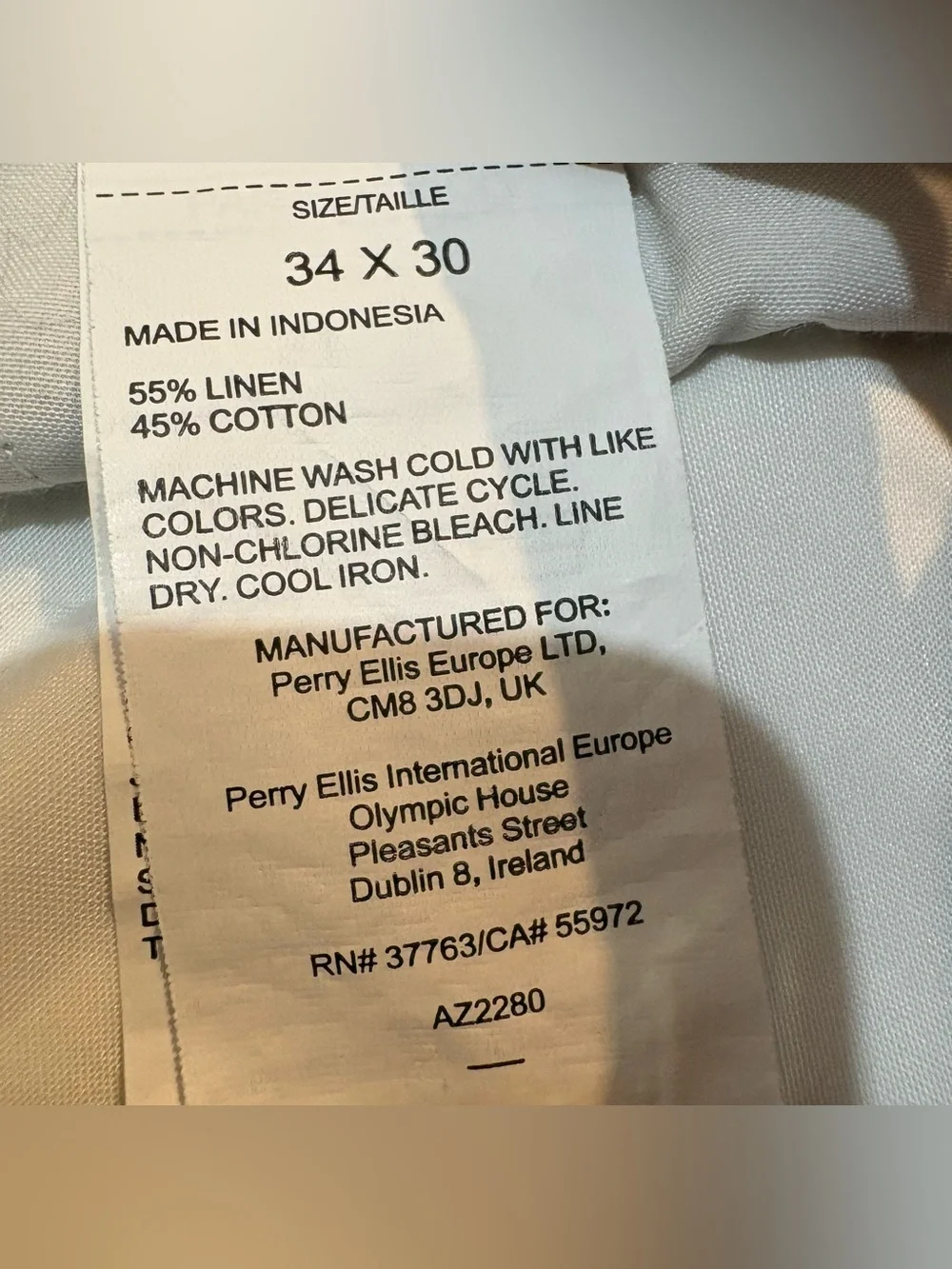 Perry Ellis Men's Light Cream Linen-Blend Dress Pants
